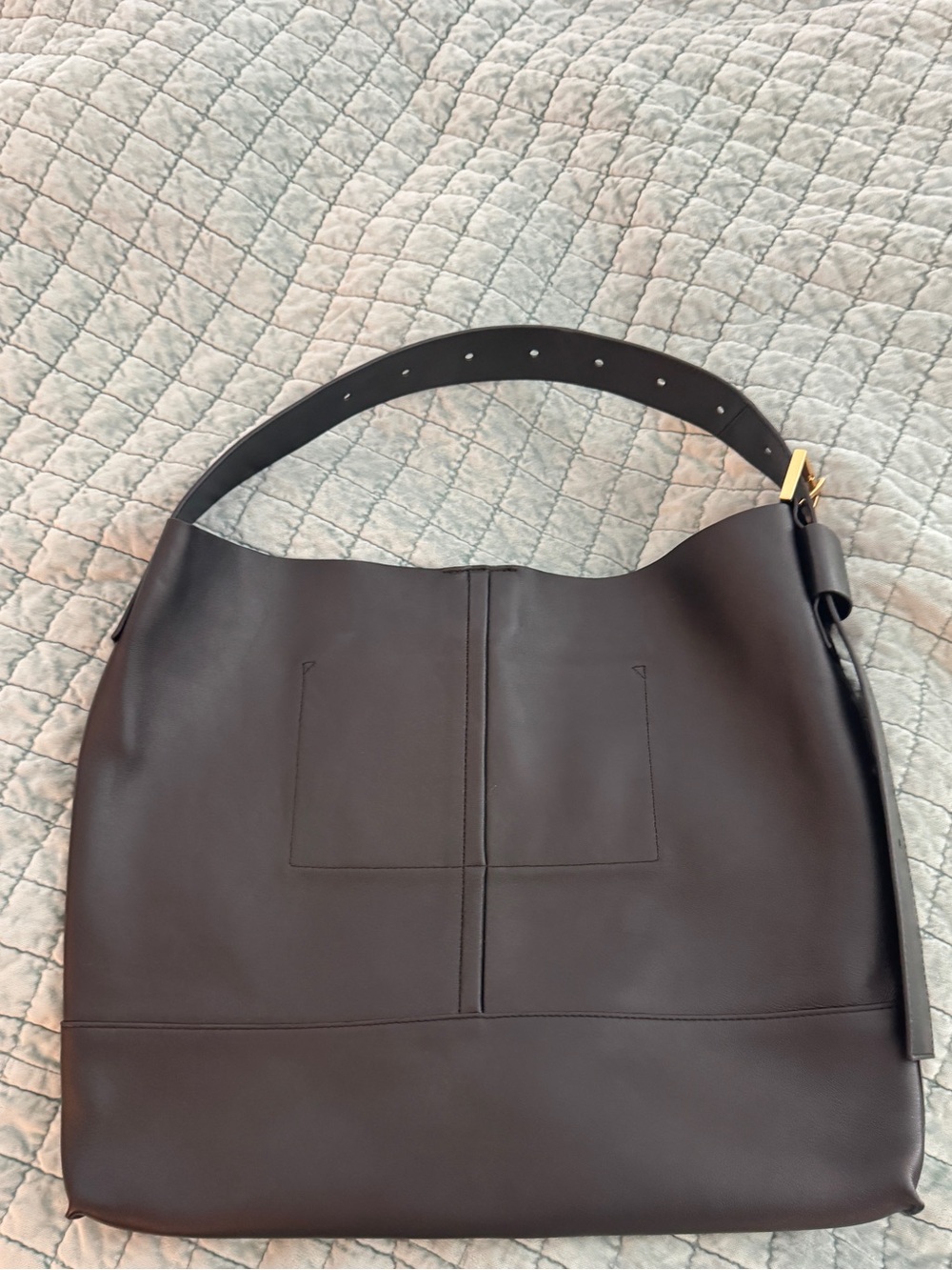 ALLSAINTS Asha black leather slouchy shoulder bag - Picture 4 of 8